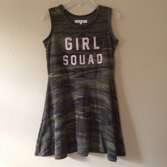 Sylvia Piechulla Boudicca Kaki Camouflage Camo Midi Dress in Green